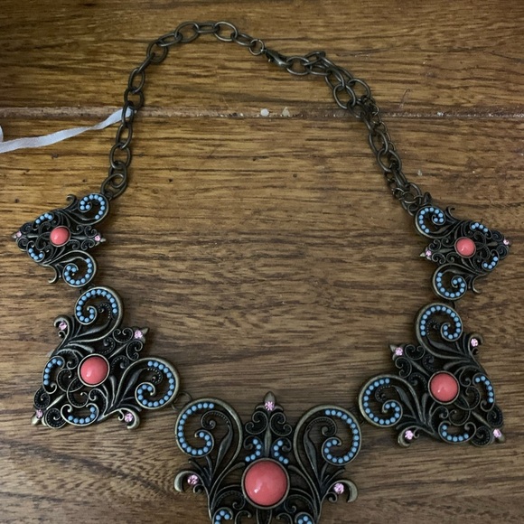 Plunder RETIRED necklace. 
Faux Coral and turquoise 
18” - Picture 1 of 1